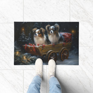 Papillon Schnee-Schlitten-Weihnachtsdekoration  Fußmatte