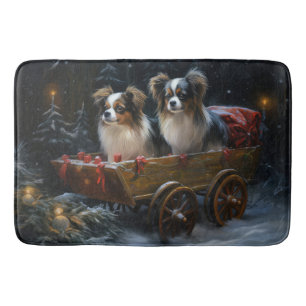 Papillon Schneeschlitten Weihnachtsdekoration  Badematte