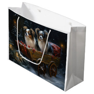 Papillon Schneeschlitten Weihnachtsdekoration  Große Geschenktüte