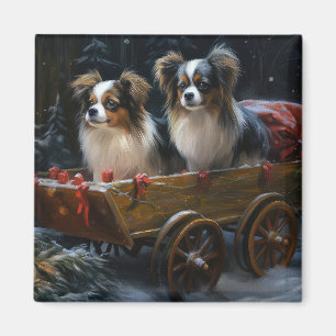 Papillon Schneeschlitten Weihnachtsdekoration  Magnet