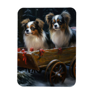 Papillon Schneeschlitten Weihnachtsdekoration  Magnet