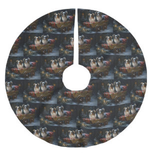 Papillon Schneeschlitten Weihnachtsdekoration  Polyester Weihnachtsbaumdecke
