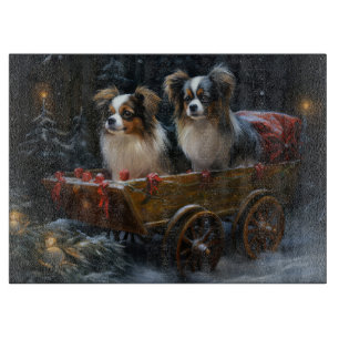 Papillon Schneeschlitten Weihnachtsdekoration  Schneidebrett