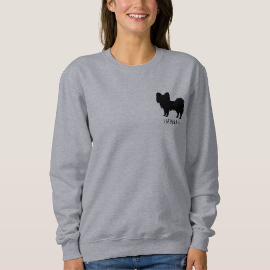 Papillon schwarz (oder andere Farbe) mit benutzerd Sweatshirt (Vorderseite)