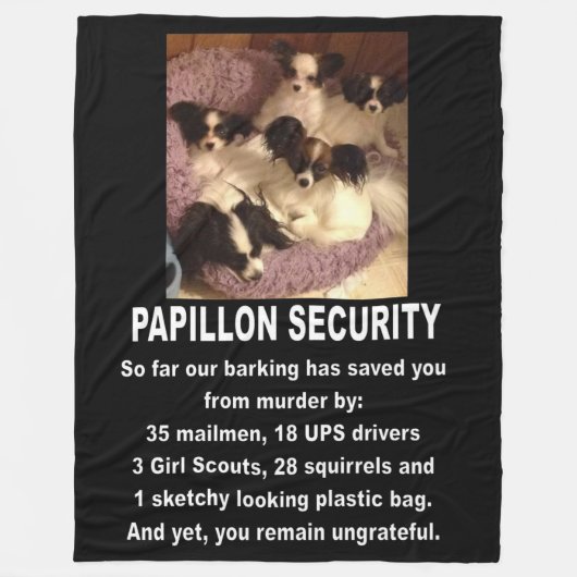 PAPILLON-SICHERHEITSTEAM FLEECEDECKE (Vorderseite)