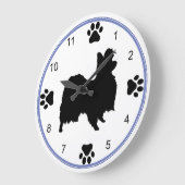 Papillon Silhouette Große Wanduhr (Winkel)