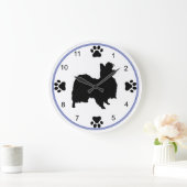 Papillon Silhouette Große Wanduhr (Zuhause)