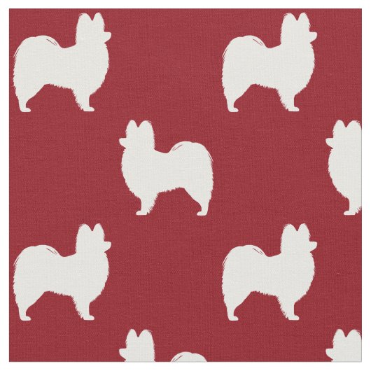 Papillon Silhouette-Muster-Rot Stoff (Nahaufnahme)