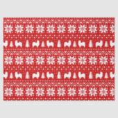 Papillon Silhouetten Weihnachtsmuster Rot Seidenpapier (Vorderseite)