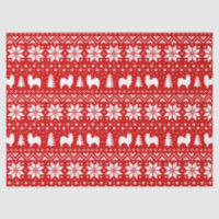 Papillon Silhouetten Weihnachtsmuster Rot