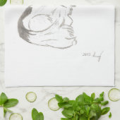 Papillon Sketch Kitchtuch Handtuch (Gefaltet)