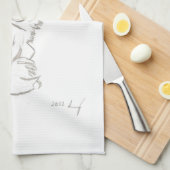 Papillon Sketch Kitchtuch Handtuch (Viertel Falte)