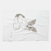 Papillon Sketch Kitchtuch Handtuch (Horizontal)