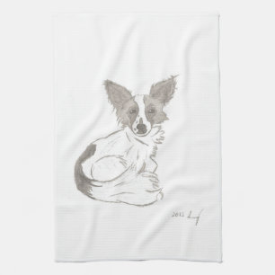 Papillon Sketch Kitchtuch Handtuch