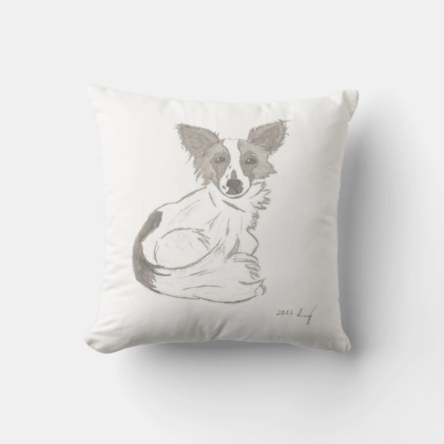 Papillon Sketch Pillow Kissen (Vorderseite)