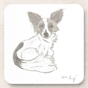 Papillon Sketch Untersetzer - Set von 6 Jahren