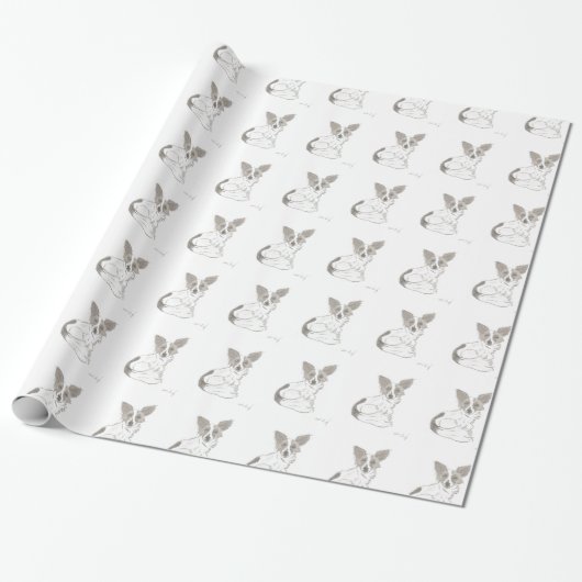 Papillon Sketch Wallpaper Geschenkpapier (Ungerollt)