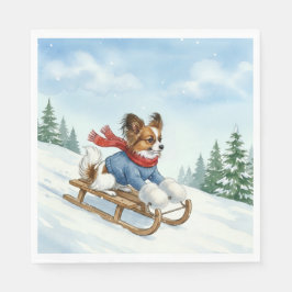 Papillon Sledding, Napkins Serviette