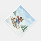 Papillon Sledding, Napkins Serviette (Ecke)