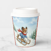 Papillon Sledding, Paper Cups Pappbecher (Vorderseite)