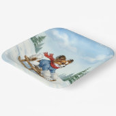 Papillon Sledding, Paper Plates Pappteller (Gewinkelt)