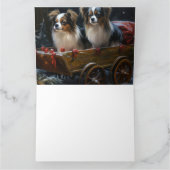 Papillon Snowy Sleigh Weihnachtsdekor Karte (Innenseite)