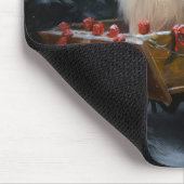 Papillon Snowy Sleigh Weihnachtsdekor Mousepad (Ecke)