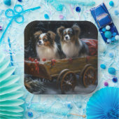 Papillon Snowy Sleigh Weihnachtsdekor Pappteller (Party)