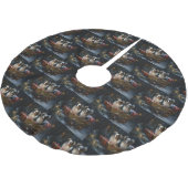 Papillon Snowy Sleigh Weihnachtsdekor Polyester Weihnachtsbaumdecke (Schrägansicht)