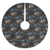 Papillon Snowy Sleigh Weihnachtsdekor Polyester Weihnachtsbaumdecke (Vorderseite)