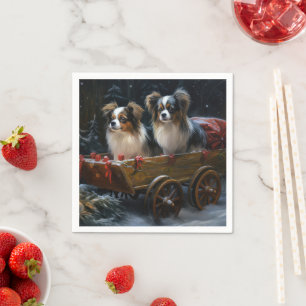 Papillon Snowy Sleigh Weihnachtsdekor Serviette