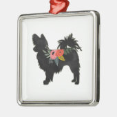 Papillon Toy Dog Breed Boho Silhouette Ornament Aus Metall (Links)
