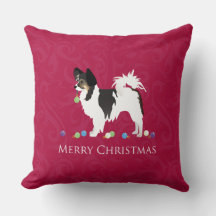 Papillon Toy Dog Breed Christmas Silhouette