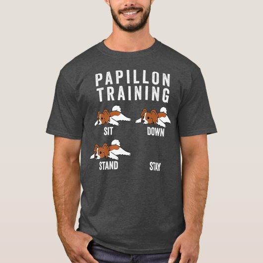 Papillon Training Hund Premium T-Shirt (Vorderseite)