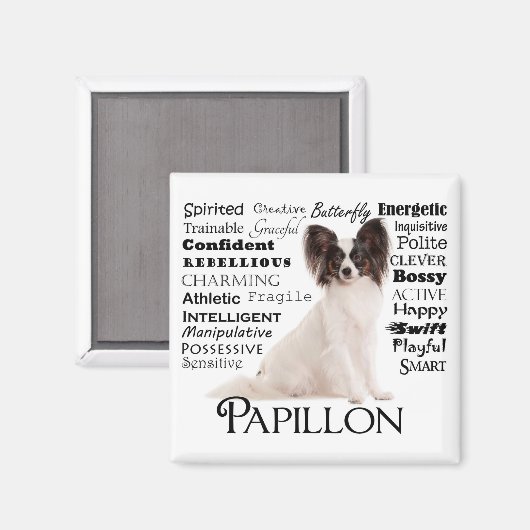 Papillon Traits Magnet (Vorderseite/Rückseite)