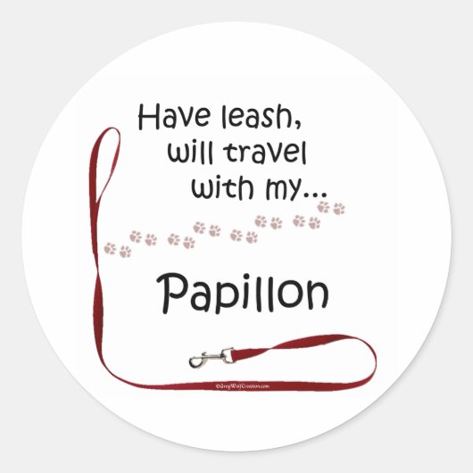 Papillon Travel Leash - Aufkleber (Vorderseite)