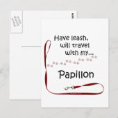 Papillon Travel Leash Postkarte (Vorne/Hinten)