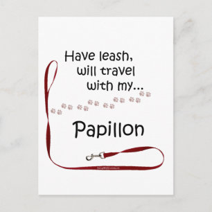 Papillon Travel Leash Postkarte