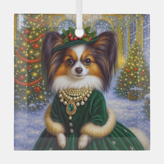 Papillon Urlaub Ornament Aus Glas (Vorderseite)