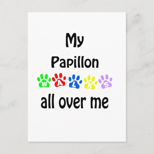 Papillon Walks Design Postkarte (Vorderseite)