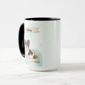 Papillon Wasserfarbe Personalisierter Hund Tasse (Vorderseite Links)