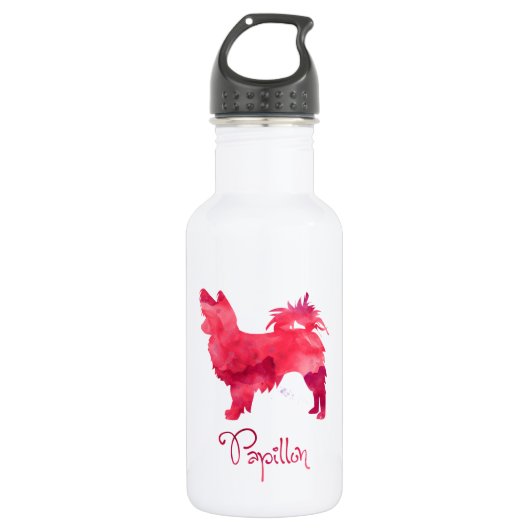 Papillon Watercolor Design Trinkflasche (Vorderseite)