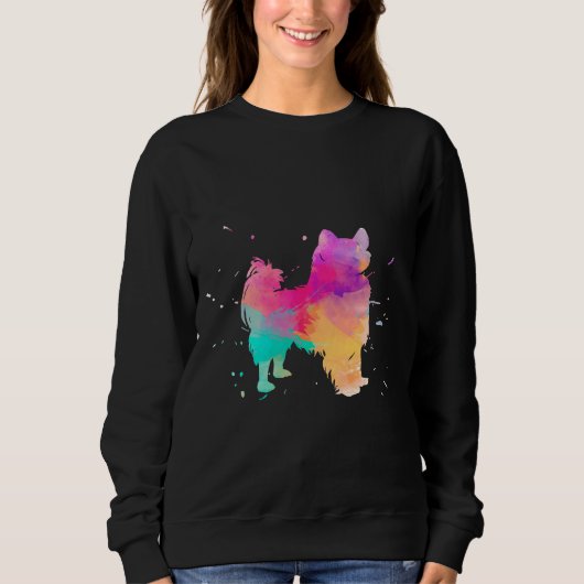 Papillon Watercolor Paint Platsch Sweatshirt (Vorderseite)