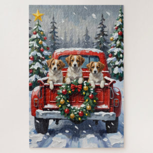 Papillon Weihnachten Roter LKW Urlaub Puzzle