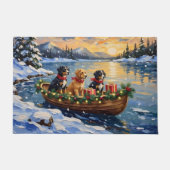Papillon-Weihnachtsboot-Feiertag Fußmatte (Vorderseite)