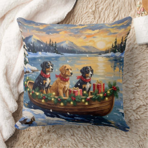 Papillon Weihnachtsboot-Feiertag Kissen