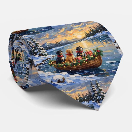Papillon-Weihnachtsboot-Feiertag Krawatte (Gerollt)