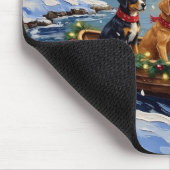 Papillon Weihnachtsboot-Feiertag Mousepad (Ecke)