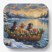 Papillon-Weihnachtsboot-Feiertag Pappteller (Vorderseite)