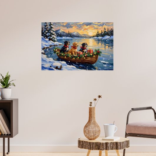 Papillon Weihnachtsboot-Feiertag Poster (Wohnzimmer 3)